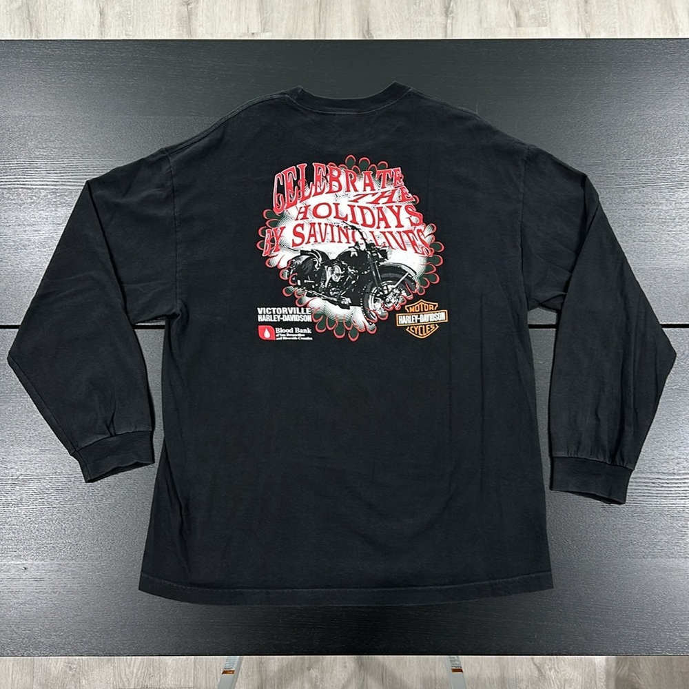 Harley-Davidson Long Sleeve Holiday Blood Bank Shirt - XL